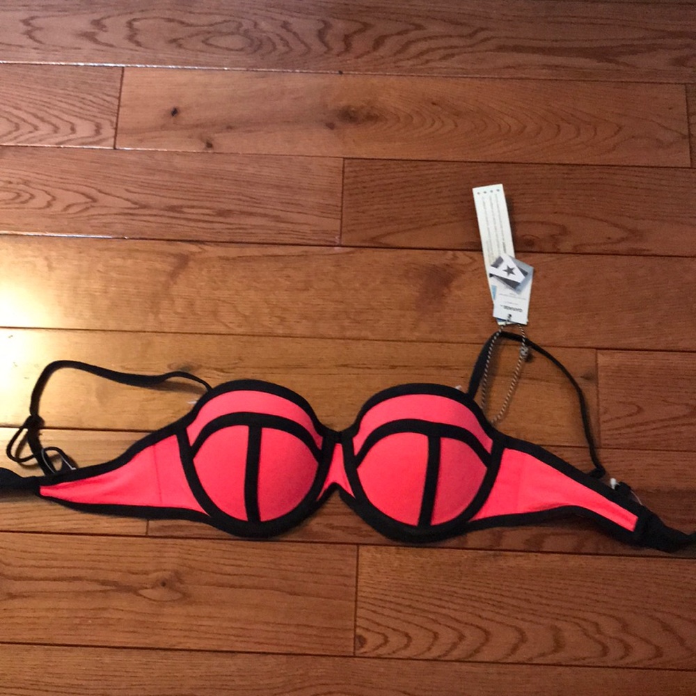 NWT Garage bright pink swim top